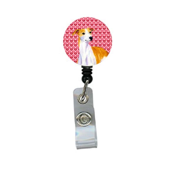 Teachers Aid Whippet Valentines Love and Hearts Retractable Badge Reel or ID Holder with Clip TE892846 - main